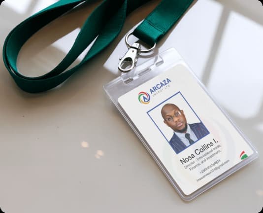 Branded ID card and green pen