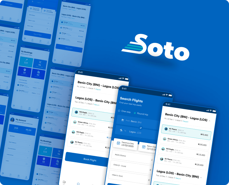 Soto Travel App Mobile Screens
