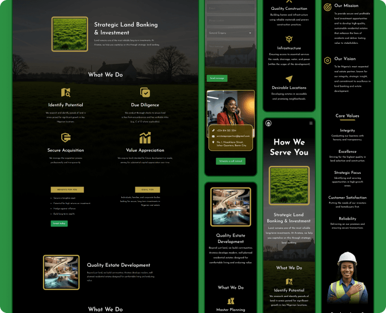 Aristeia Properties Website Interface