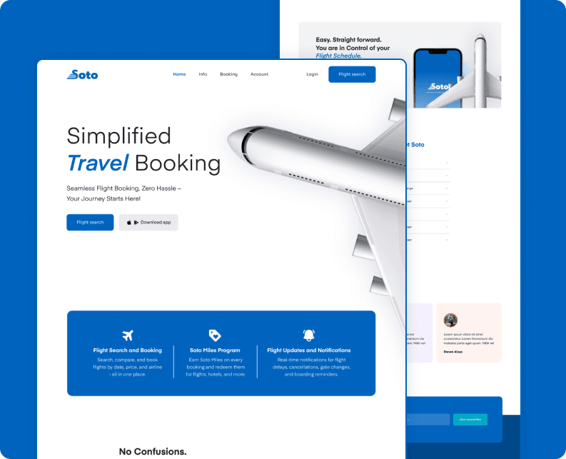 Soto Travel Website Interface
